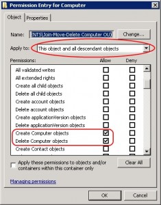 ComputerOU Create-Delete Permissions